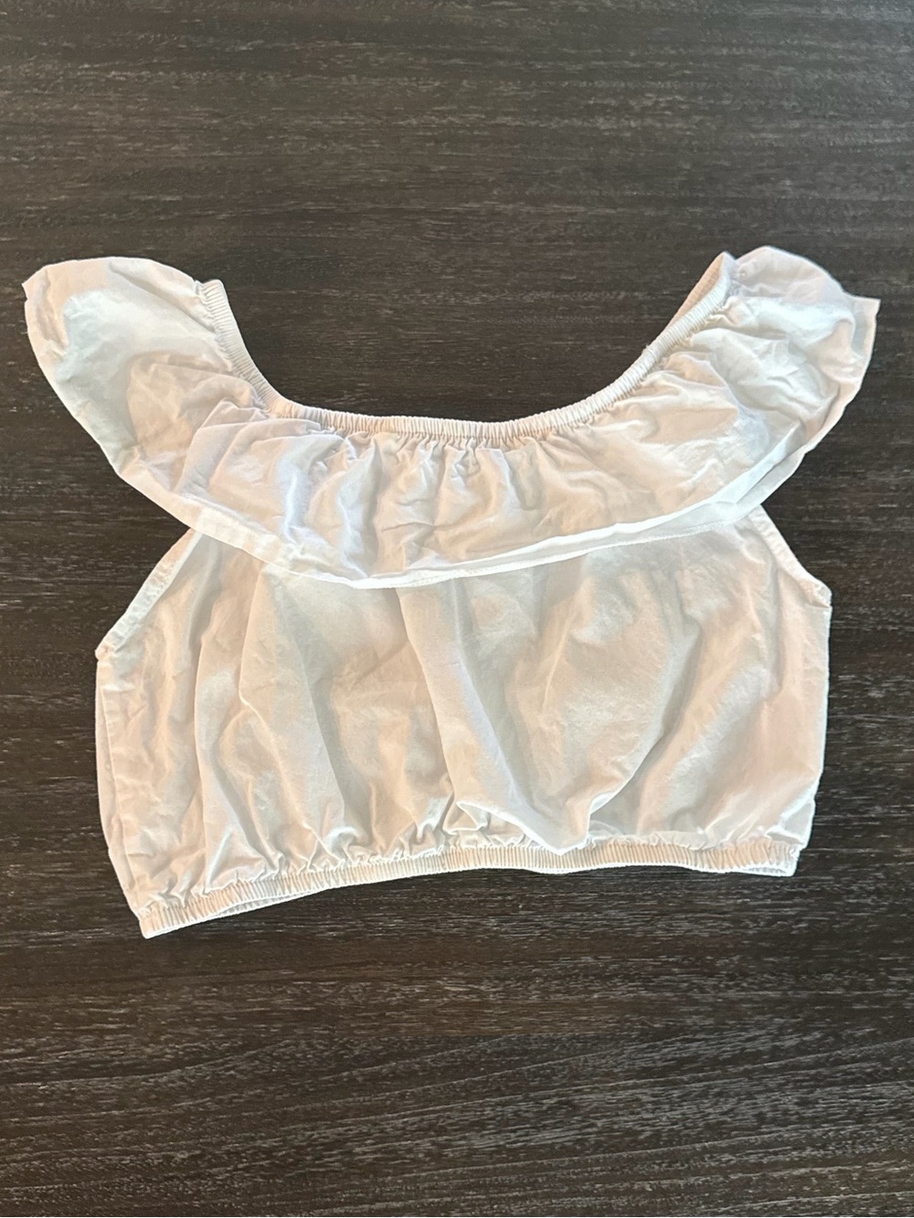 Shein Girls Ruffle Crop Top White